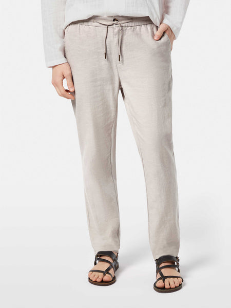 Warren Cotton/Linen Draw String Joggers - High Grey