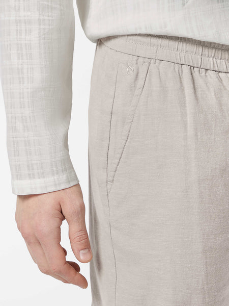 Warren Cotton/Linen Draw String Joggers - High Grey
