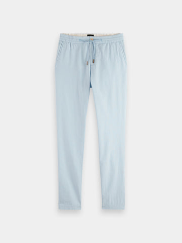 Warren Cotton/Linen Draw String Joggers - Sky Blue