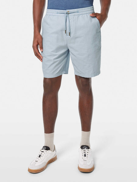 Fave Cotton-Linen Relaxed Shorts - Light Blue