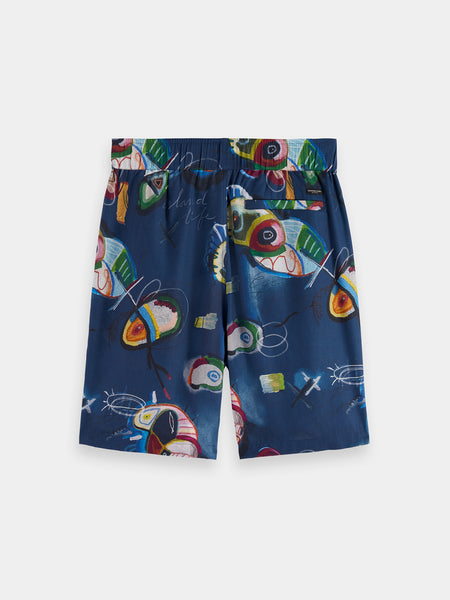 Fave Navy All Over Printed Short