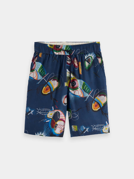 Fave Navy All Over Printed Short