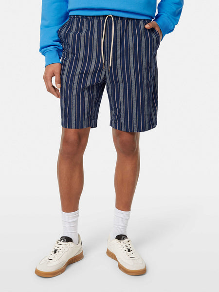 Fave Navy Multi Stripe Printed Short