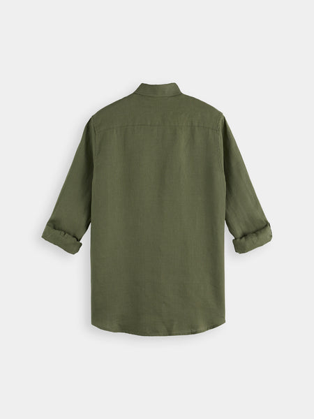 Linen Shirt - Regular Fit - Army
