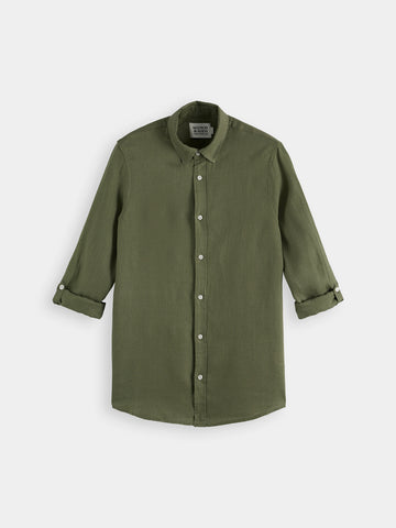 Linen Shirt - Regular Fit - Army