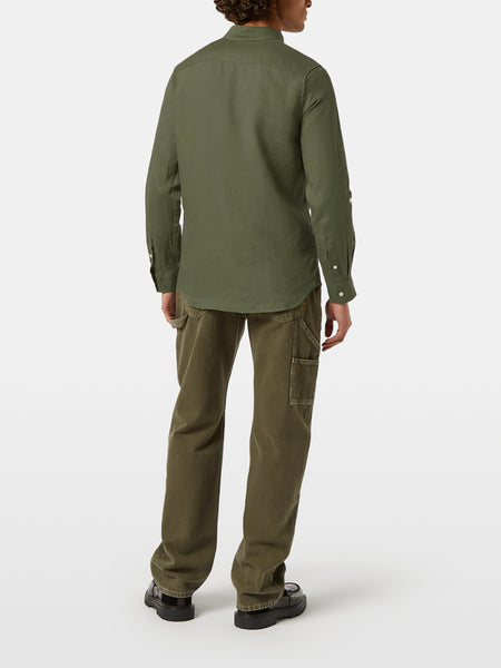 Linen Shirt - Regular Fit - Army