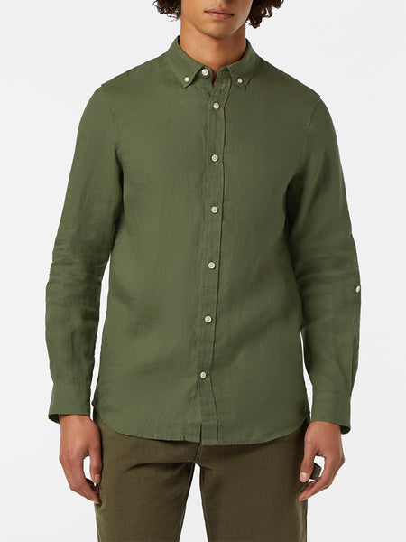 Linen Shirt - Regular Fit - Army