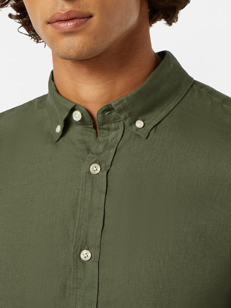 Linen Shirt - Regular Fit - Army