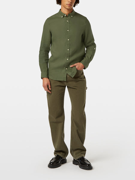 Linen Shirt - Regular Fit - Army