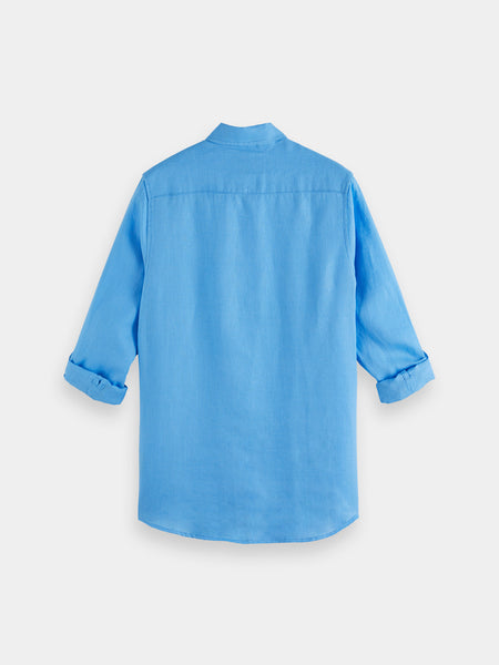 Linen Shirt - Regular Fit - Aqua Blue