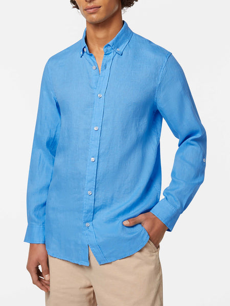 Linen Shirt - Regular Fit - Aqua Blue