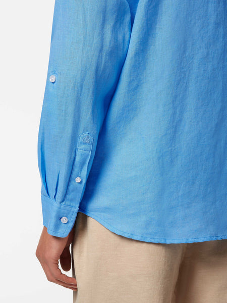 Linen Shirt - Regular Fit - Aqua Blue