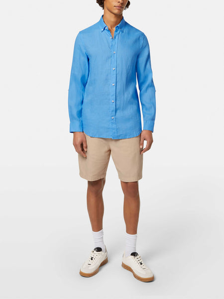 Linen Shirt - Regular Fit - Aqua Blue