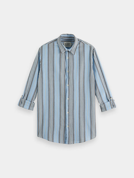 Camel Striped Crinkle Shirt