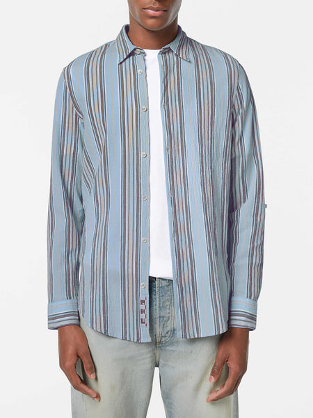 Camel Striped Crinkle Shirt