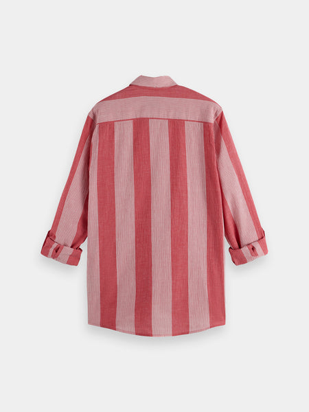 Red Striped Crinkle Shirt