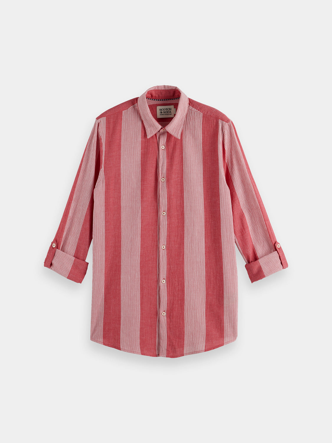 Red Striped Crinkle Shirt