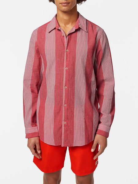Red Striped Crinkle Shirt