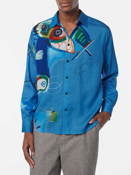Abstract Isle Blue Printed Shirt