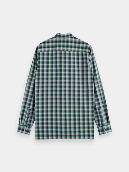 Navy & Green Regular Fit Check Shirt