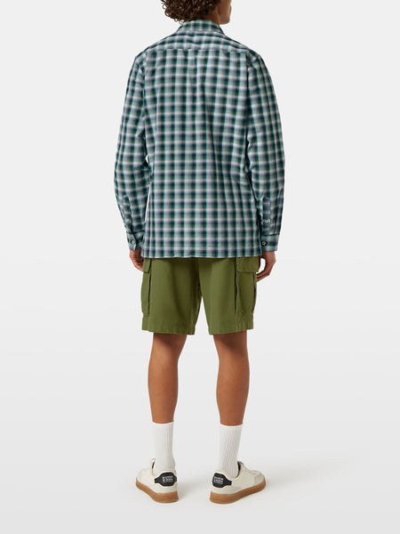 Navy & Green Regular Fit Check Shirt