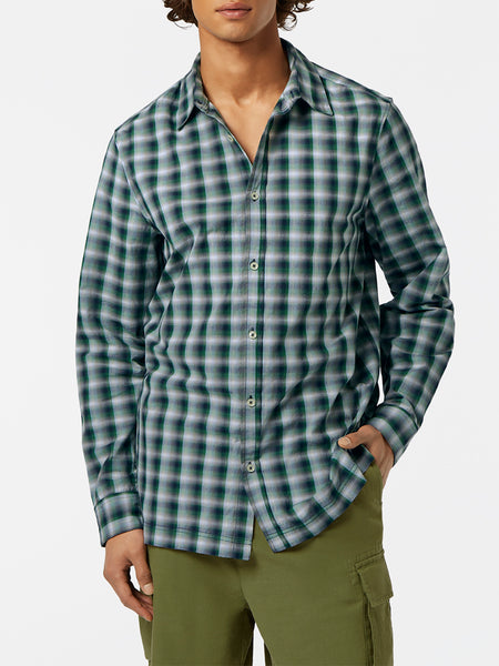 Navy & Green Regular Fit Check Shirt