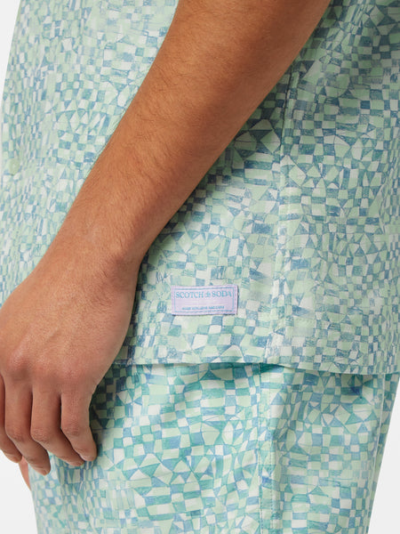 Lunar Green S/S Printed Shirt