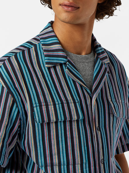 Multi Striped S/S Jacquard Shirt