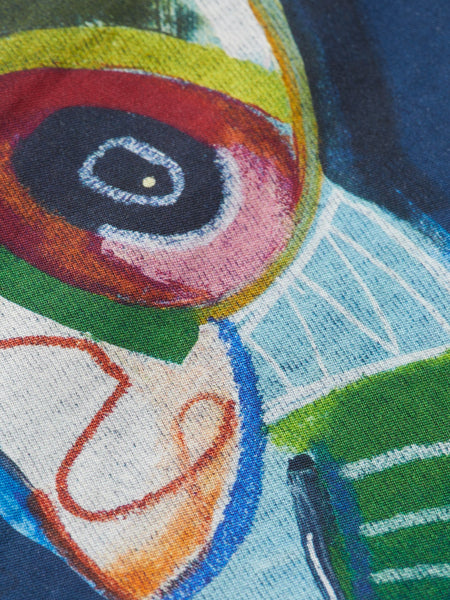 Navy Allover Short Sleeve Bold Print