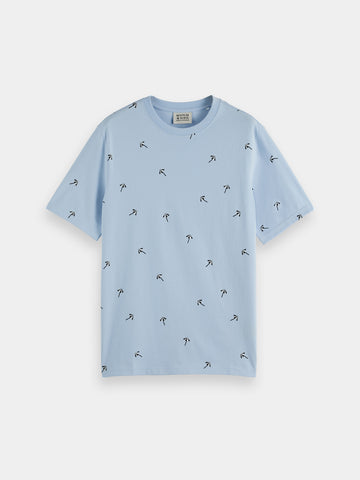 Sky Blue Allover Printed T-Shirt