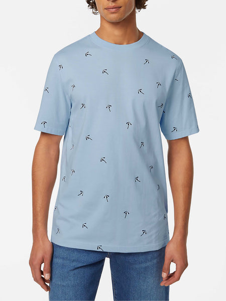 Sky Blue Allover Printed T-Shirt