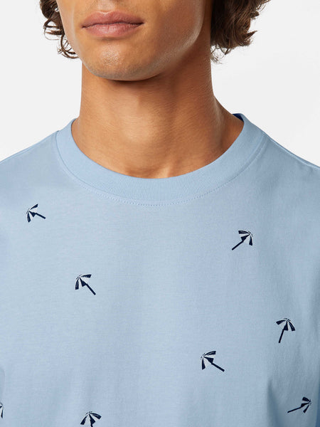 Sky Blue Allover Printed T-Shirt