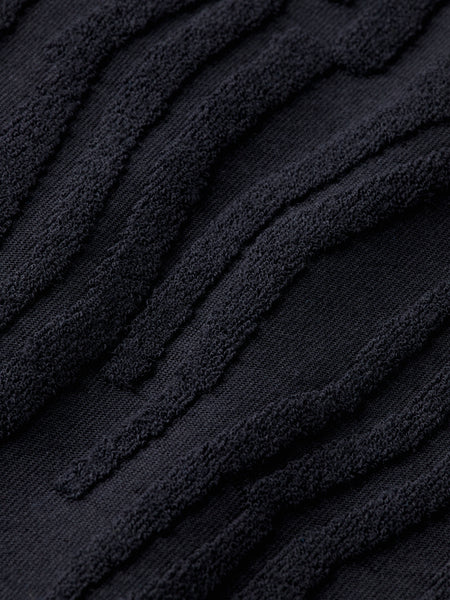 Terry Toweling Jacquard Polo - Black