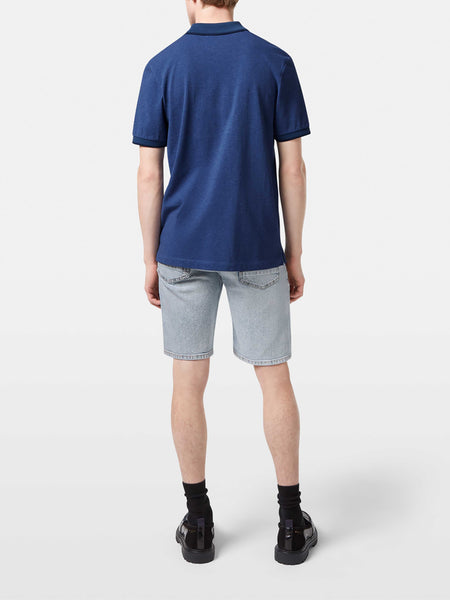 Blue Mélange Polo with Trim