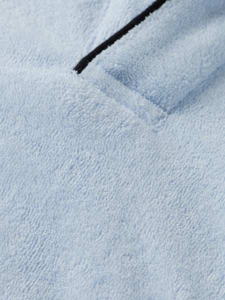 Toweling Polo in Sky Blue with Trim