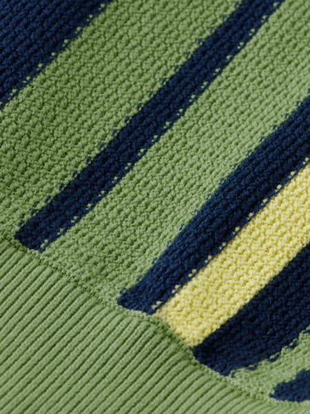 Navy & Green Knitted Polo