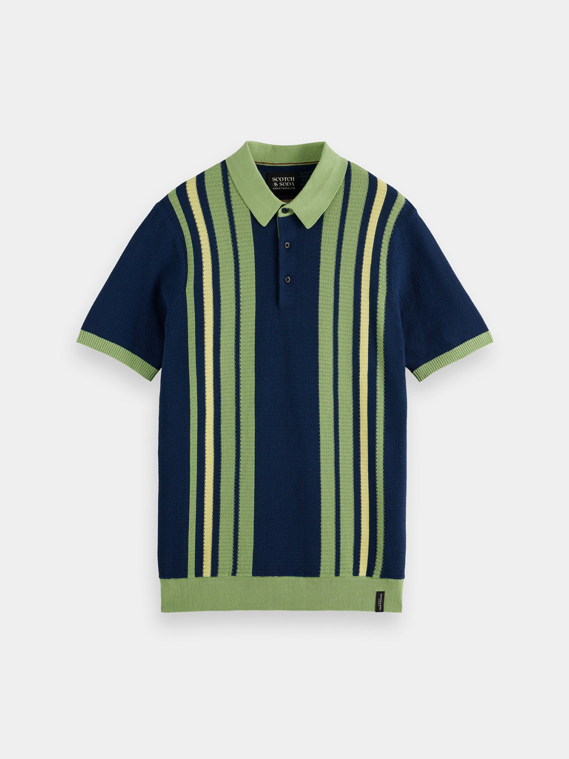 Navy & Green Knitted Polo