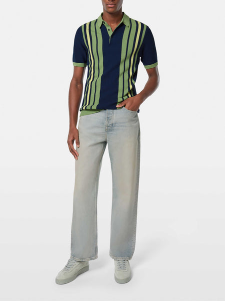 Navy & Green Knitted Polo