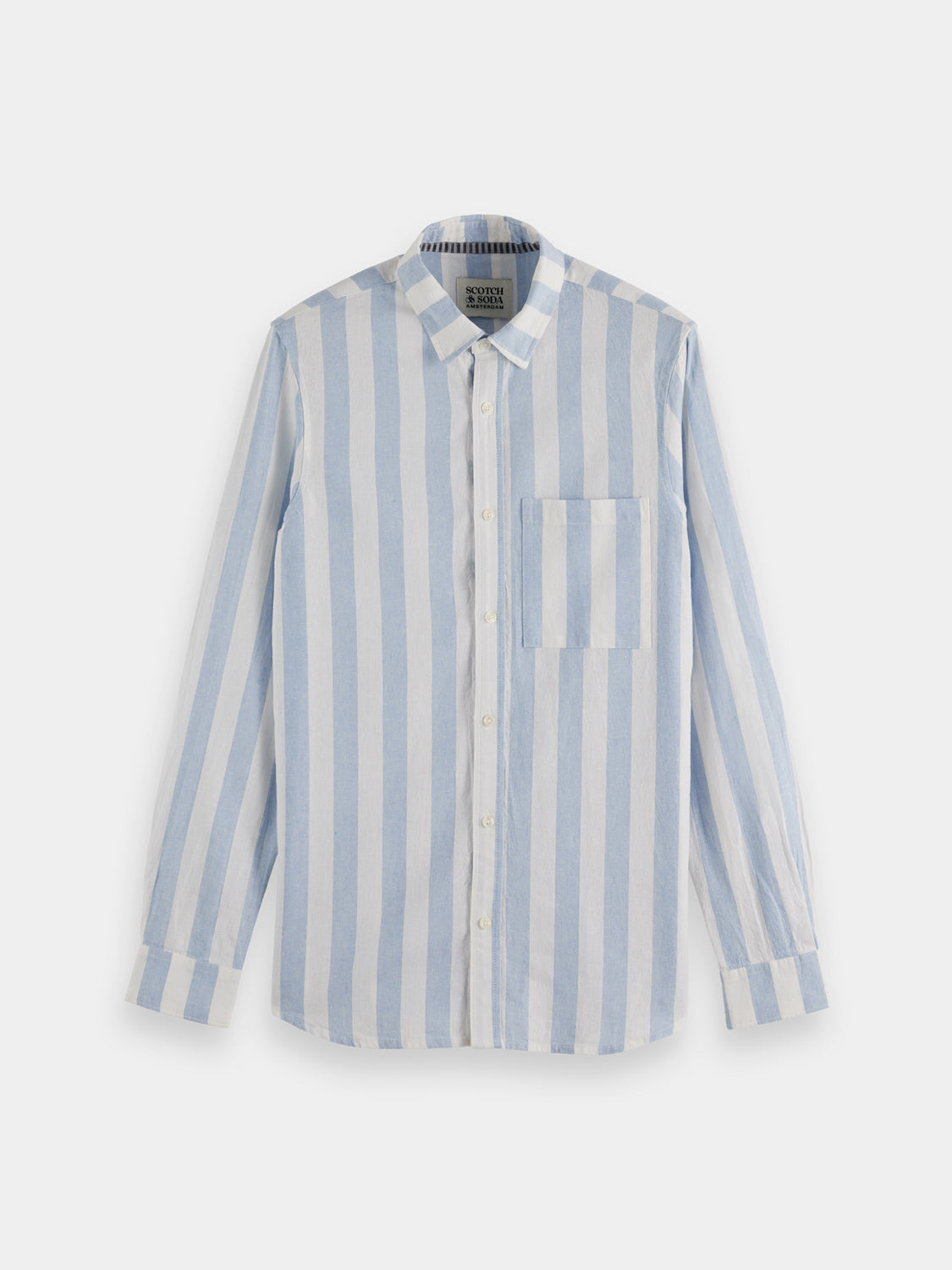 Sky White Block Striped Shirt