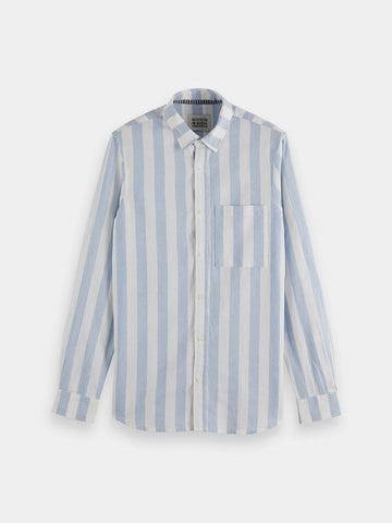 Sky White Block Striped Shirt