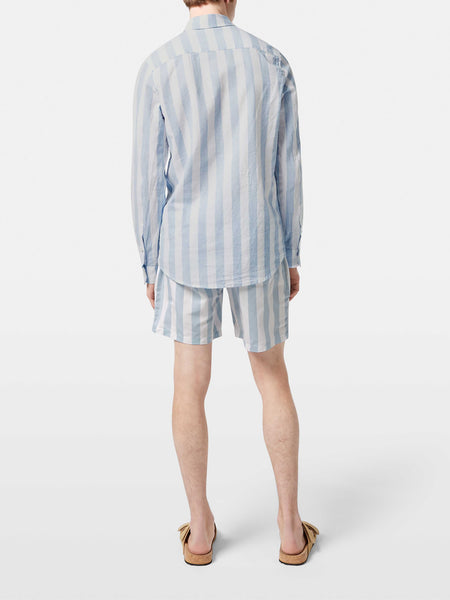 Sky White Block Striped Shirt