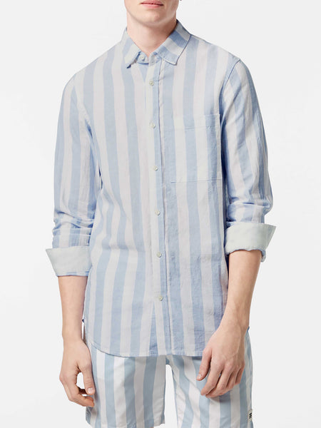 Sky White Block Striped Shirt