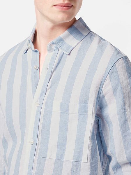 Sky White Block Striped Shirt