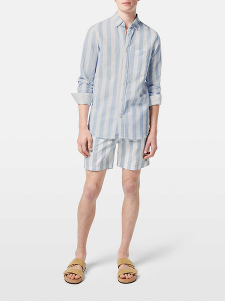 Sky White Block Striped Shirt