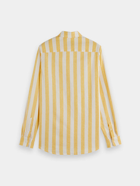 Yellow & White Block Striped Shirt