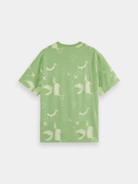 Mint Green Abstract Printed T-Shirt