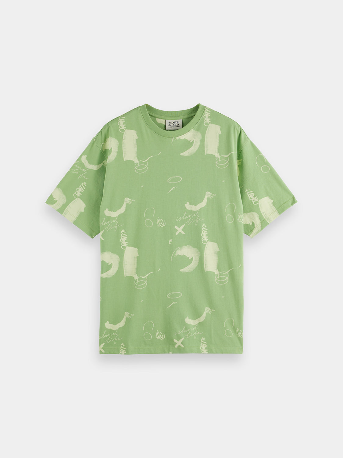 Mint Green Abstract Printed T-Shirt