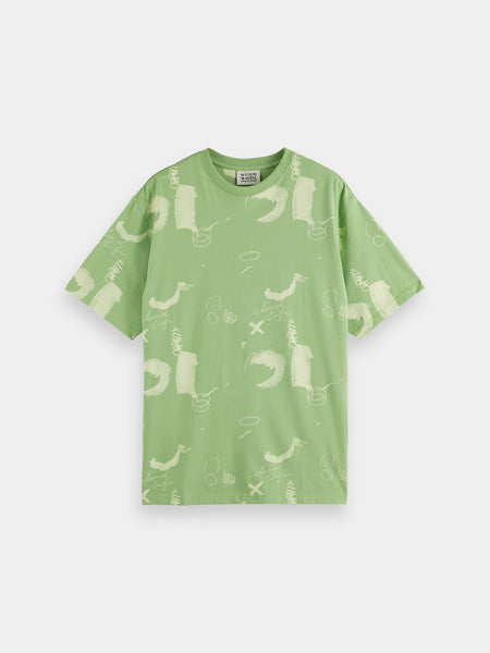 Mint Green Abstract Printed T-Shirt