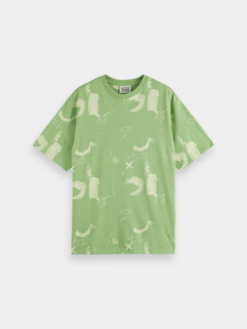 Mint Green Abstract Printed T-Shirt