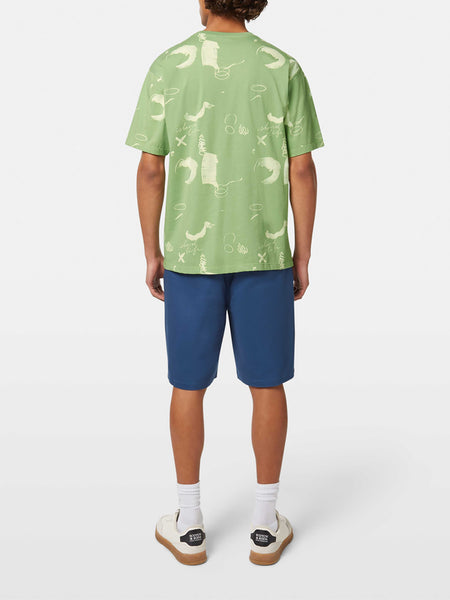 Mint Green Abstract Printed T-Shirt